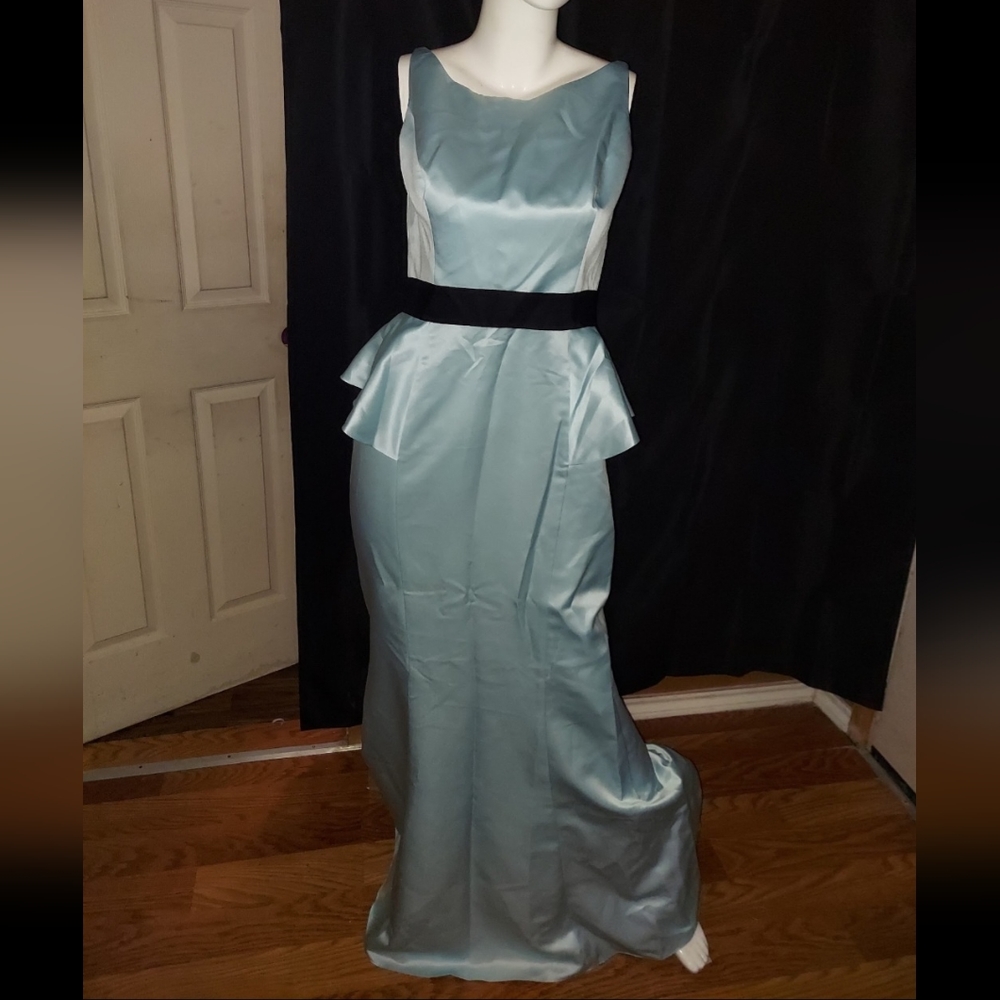 BADGLEY MISCHKA Light Turquoise Sz 10 & 14 Belt Attached Dress All Occasions